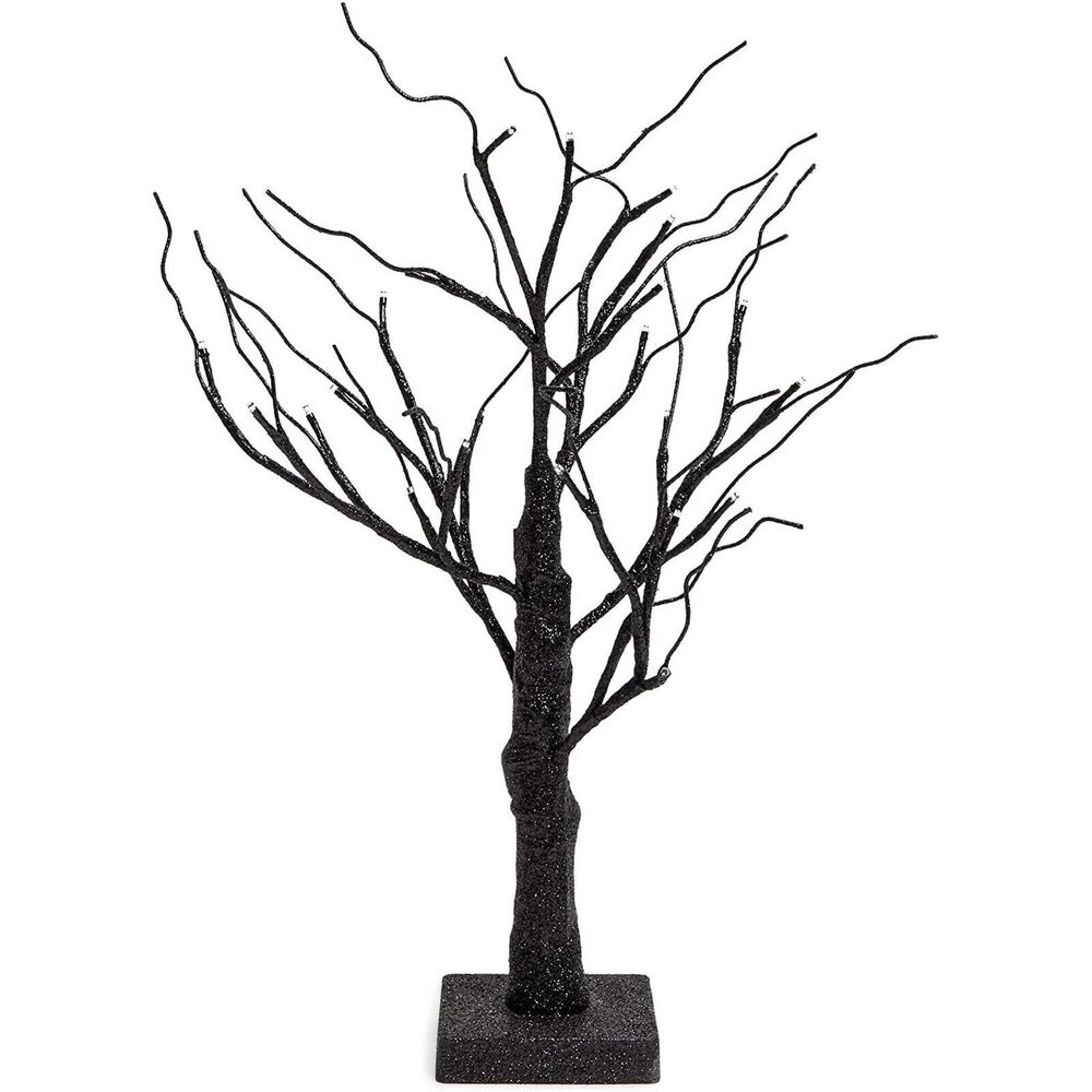 Black Wire Tree with White Lights Battery Powered Bend to Shape Holiday Gift NEW